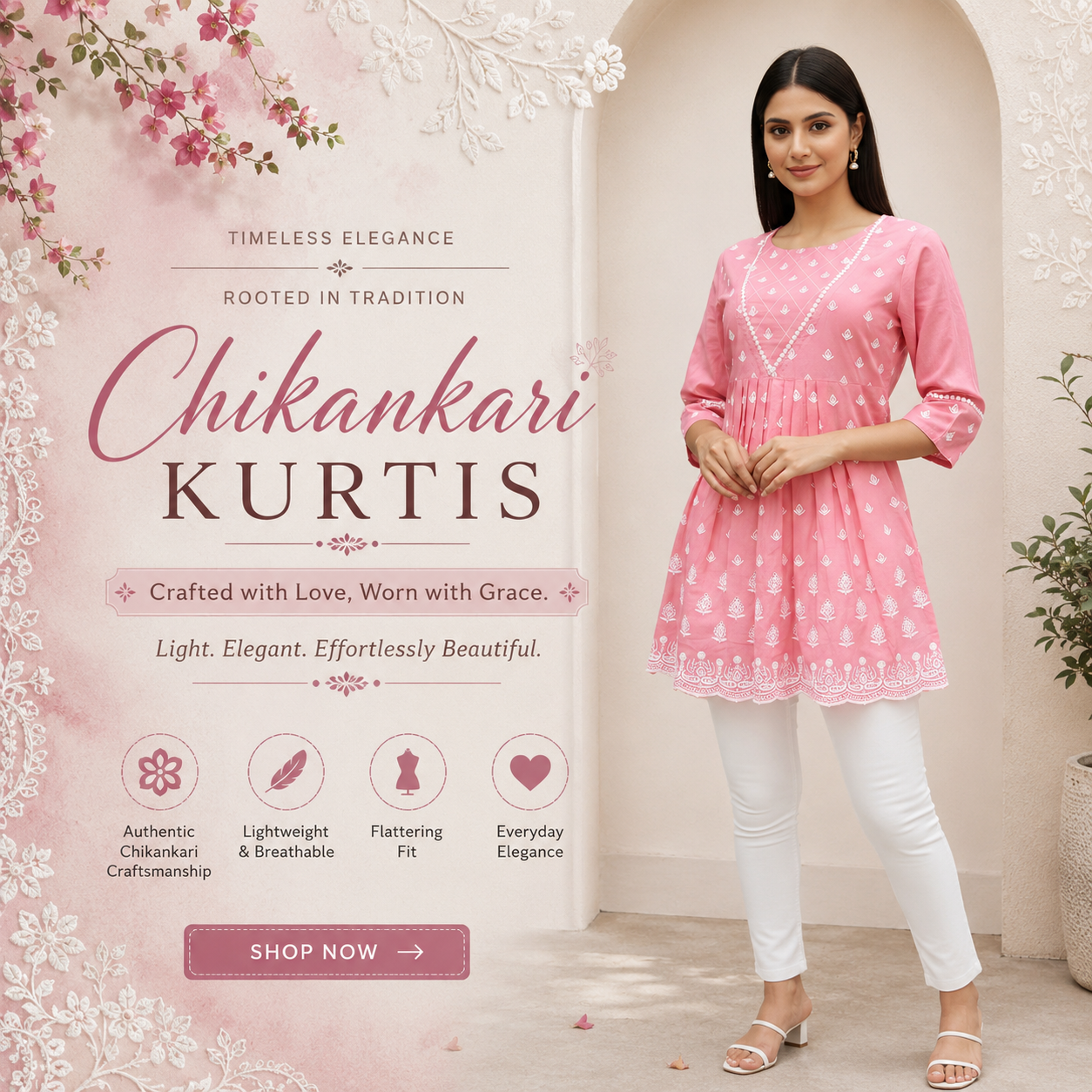 CHIKANKARI KURTIS