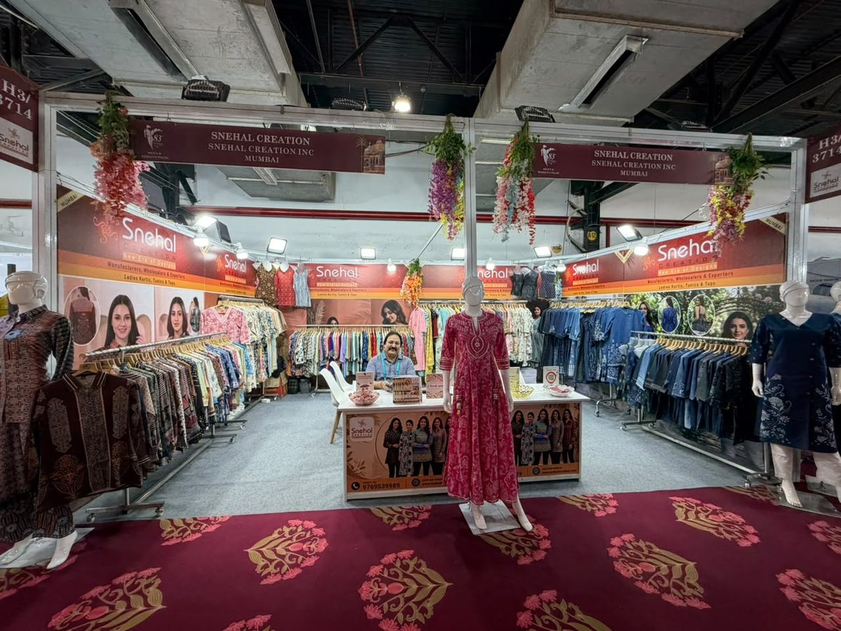 Snehal Creation stall at CMAI 83rd National Garment Fair, Hall 3, Stall 3714, Mumbai