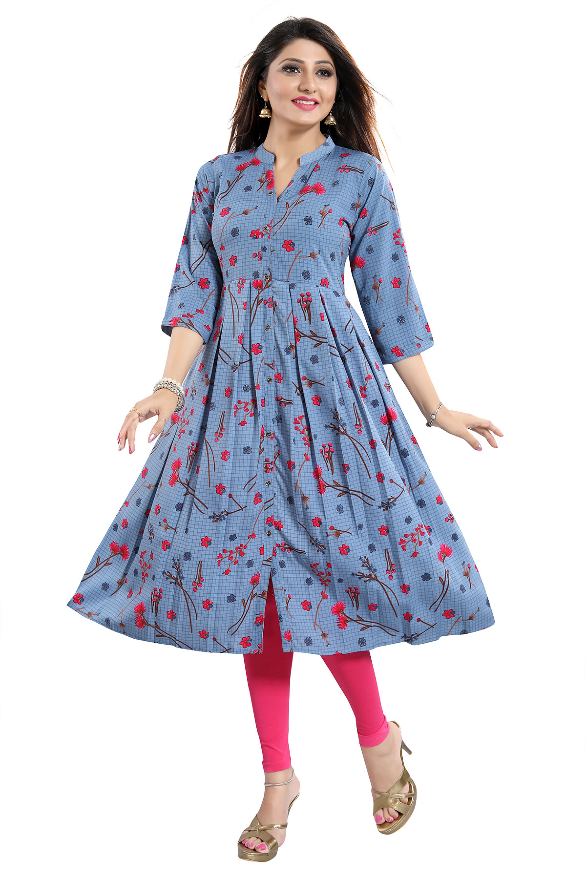 Amazing Front Open Long Tunic with Box Pleats